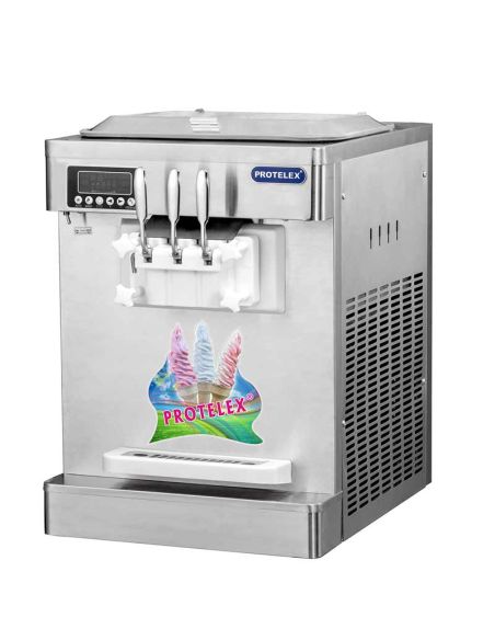 Machine à glace italienne 2400W - 3 manettes, 2 parfums + mix– ICM-908W