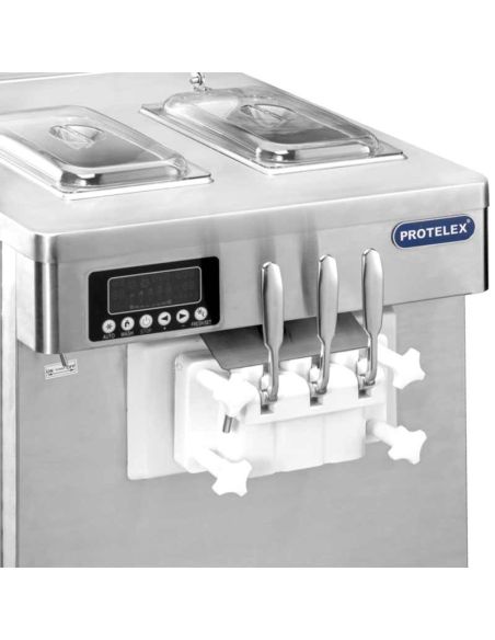 Machine à glace italienne 2400W - 3 manettes, 2 parfums + mix– ICM-908W