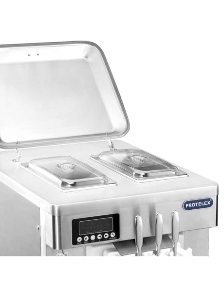Machine à glace italienne 2400W - 3 manettes, 2 parfums + mix– ICM-908W