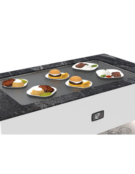 Module Buffet avec étagère de service - plaque chauffante sahara