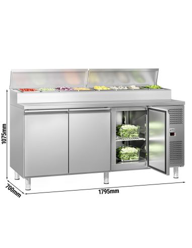 Saladette réfrigérée à capot - 3 portes GN 1/1 avec 8 bacs GN 1/3