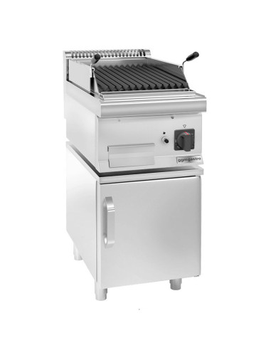 Grill à gaz à pierre de lave - 5,5 kW - Grille inclinable - Soubassement avec 1 porte inclus | GGM -GLGK46-E-UBK46-E