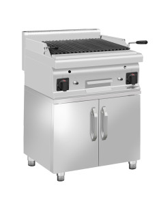 Grill à gaz en pierre de lave - 10,6 kW - Grille inclinable - Grille incluse base avec 2 portes | GGM -GLGK66-E-UBK66-E