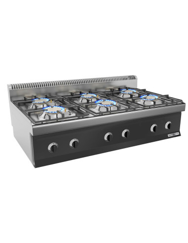 Cuisinière à gaz - 36 kW - 6 brûleurs | GGM -GHK173M