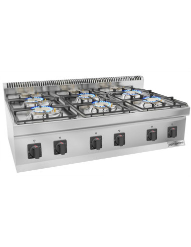 Cuisinière à gaz - 36 kW - 6 brûleurs | GGM -GHK1200-E