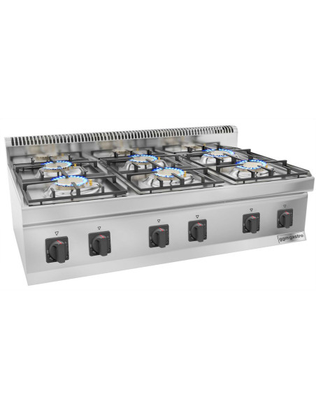 Cuisinière à gaz - 36 kW - 6 brûleurs | GGM -GHK1200-E