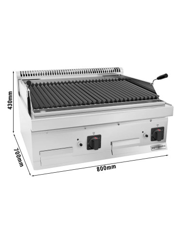 Grill à gaz en pierre de lave - 14 kW - Grille inclinable | GGM -GLGK800-E