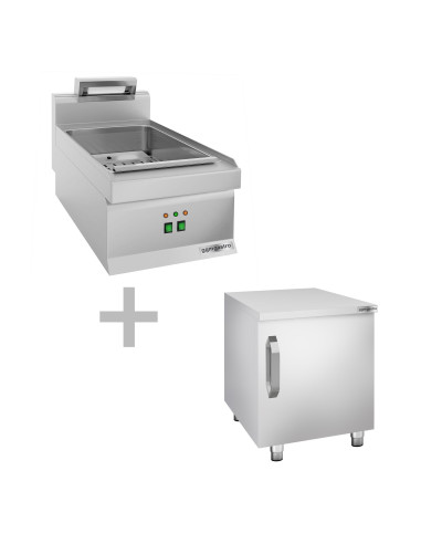 Chauffe-frites - 1,17 kW - incl. soubassement avec 1 porte | GGM -FWK46-E-UBK46-E