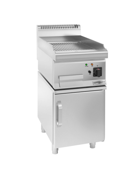 Plaque de cuisson électrique - 4,5 kW - Rainurée - avec sous-structure à 1 porte | GGM -EBGK46-E-UBK46-E