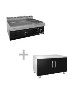 Plaque de cuisson électrique - 7,1 kW - Lisse - Incluant un socle avec 2 portes | GGM -EGK873M-GK866T