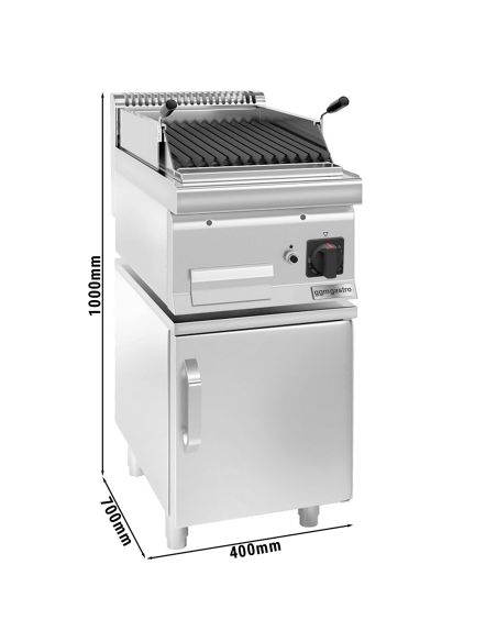 Grill à gaz en pierre de lave- Grille inclinable - Soubassement avec 1 porte inclus- Mario 700 | GGM -GLGK400-E-UBK400-E