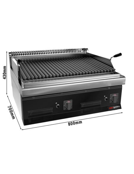 Grill à gaz en pierre de lave - 14 kW - Grille inclinable- Mario 700 | GGM -GLK873C