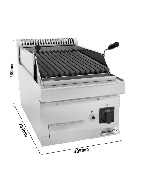 Grill à gaz en pierre de lave - 7 kW - Grille inclinable- Mario 700 | GGM -GLGK400-E