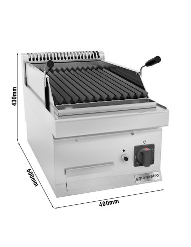 Grill à gaz en pierre de lave - 5,5 kW - Grille inclinable- Mario 600 | GGM -GLGK46-E