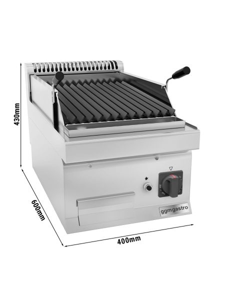 Grill à gaz en pierre de lave - 5,5 kW - Grille inclinable- Mario 600 | GGM -GLGK46-E