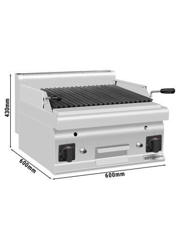 Grill à gaz en pierre de lave - 10,6 kW - Grille inclinable- Mario 600 | GGM -GLGK66-E