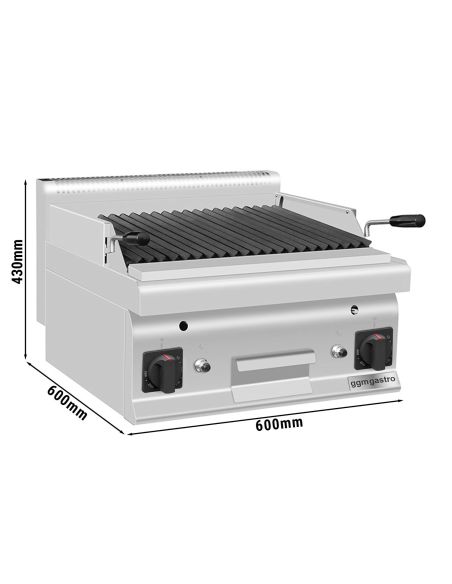 Grill à gaz en pierre de lave - 10,6 kW - Grille inclinable- Mario 600 | GGM -GLGK66-E