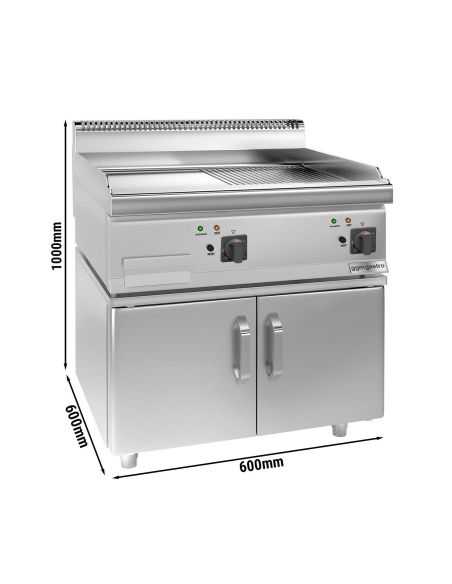 Plaque de cuisson électrique - 9 kW - Lisse & Rainurée- avec sous-structure à 2 portes- Mario 600 | GGM -EBGK66-E-UBK66-E