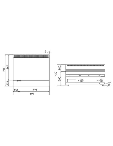 Plaque de cuisson électrique - 7,1 kW - Lisse- Mario 700 | GGM -EBK800-E