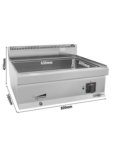 Bain-marie électrique - 2,4 kW - 2x GN 1/1 ou 4x GN 1/2- Mario 700 | GGM -BMK800-E