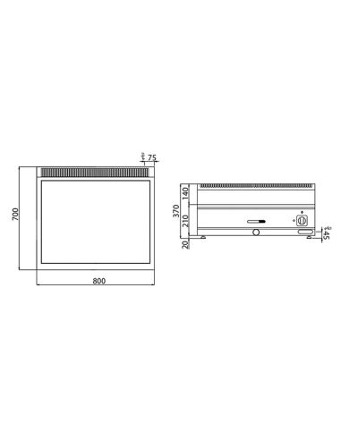 Bain-marie électrique - 2,4 kW - 2x GN 1/1 ou 4x GN 1/2- Mario 700 | GGM -BMK800-E