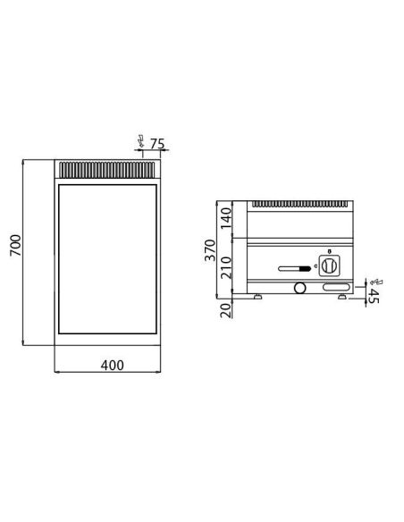 Bain-marie électrique - 1,2 kW - 1x GN 1/3 & GN 1x 1/2 - incl. soubassement avec 1 porte- Mario 600 | GGM -BMK46-E-UBK46-E