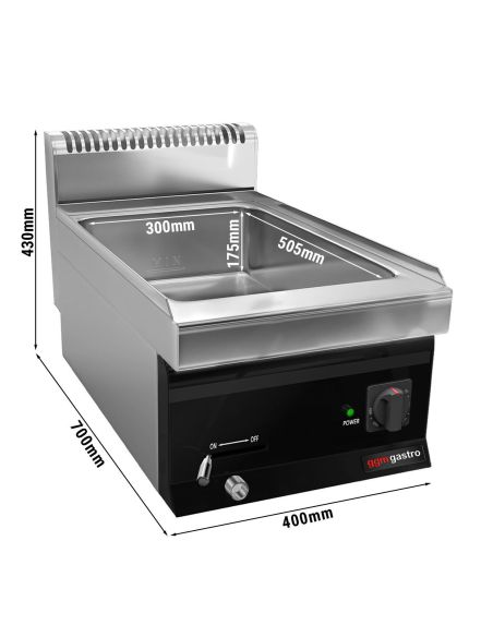 Bain-marie électrique - 1,2 kW - 1x GN 1/1 ou 2x GN 1/2- Mario 700 | GGM -EBK473C