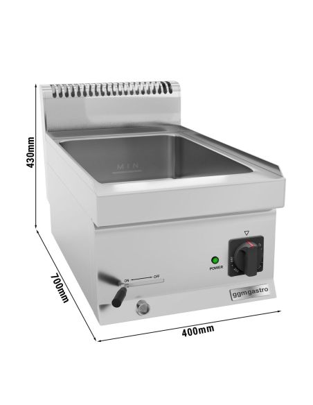 Bain-marie électrique - 1,2 kW - 1x GN 1/1 ou 2x GN 1/2- Mario 700 | GGM -BMK400-E