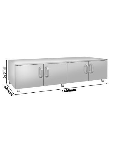 Soubassement en acier inoxydable - 1600mm - 4 portes- Mario 700 | GGM -UBK1600-E