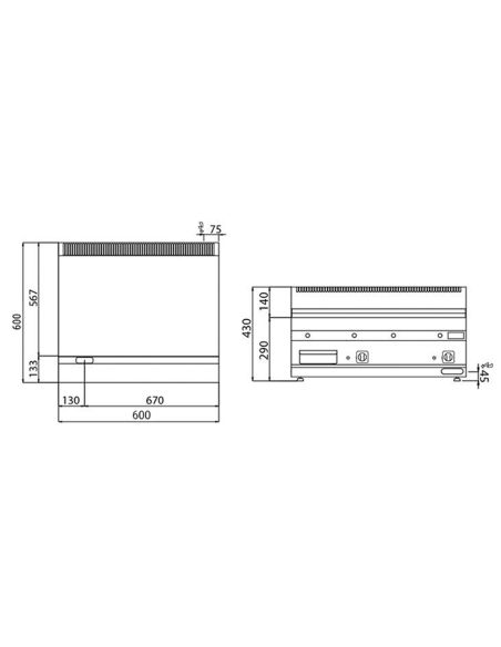 Plaque de cuisson électrique - 9 kW - Lisse- Mario 600 | GGM -EBK66-E