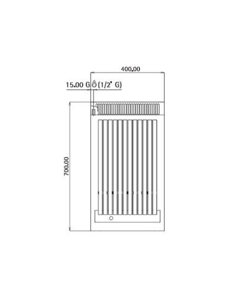Grill à gaz à pierre de lave - 5,5 kW - Grille inclinable - Soubassement avec 1 porte inclus- Mario 600 |GGM -GLGK46-E-UBK46-E