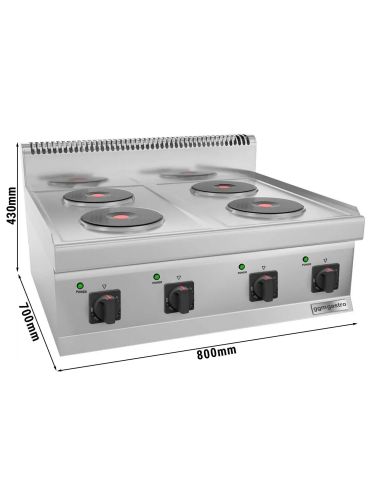 Cuisinière électrique - 9,2 kW - 4 plaques rondes- Mario 700 | GGM -EHK800-E