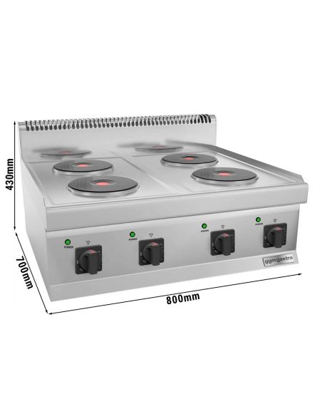 Cuisinière électrique - 9,2 kW - 4 plaques rondes- Mario 700 | GGM -EHK800-E