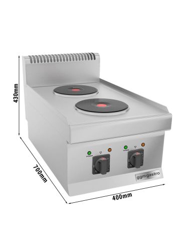 Cuisinière électrique - 4,6 kW - 2 Plaques Rondes- Mario 700 | GGM -EHK400-E