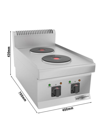 Cuisinière électrique - 4,6 kW - 2 Plaques Rondes- Mario 700 | GGM -EHK400-E