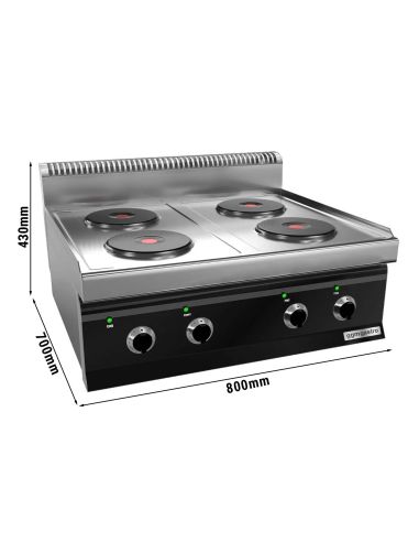 Cuisinière électrique - 9,2 kW - 4 plaques rondes- Mario 700 | GGM -EHK873E