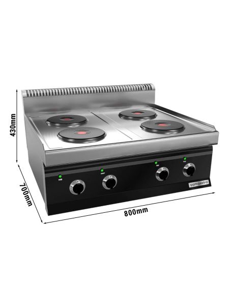 Cuisinière électrique - 9,2 kW - 4 plaques rondes- Mario 700 | GGM -EHK873E