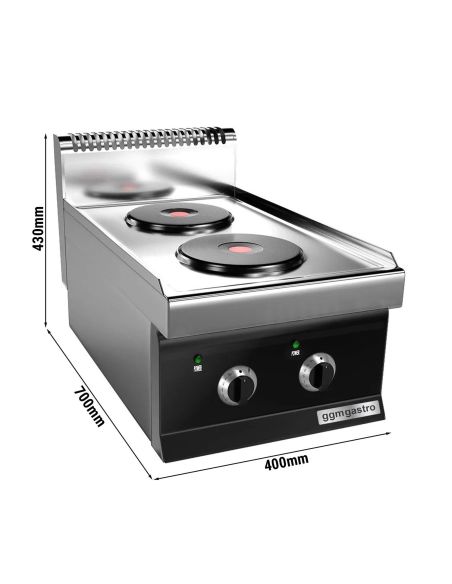 Cuisinière électrique - 4,6 kW - 2 plaques rondes- Mario 700 | GGM -EHK473E