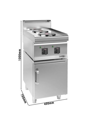 Cuisinière électrique - 4,6 kW - 2 plaques rondes - incl. soubassement avec 1 porte- Mario 700 | GGM -EHK400-E-UBK400-E
