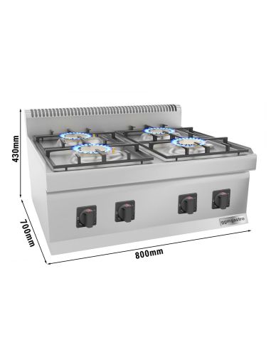 Cuisinière à gaz - 23 kW - 4 brûleurs- Mario 700 | GGM -GHK800-E