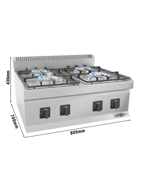 Cuisinière à gaz - 23 kW - 4 brûleurs- Mario 700 | GGM -GHK800-E
