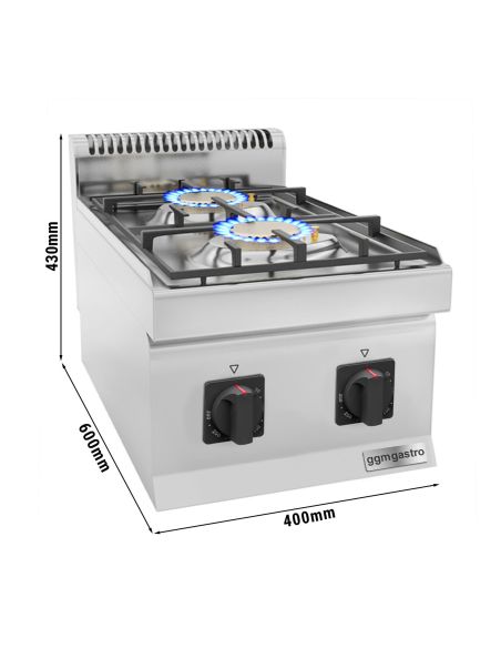 Cuisinière à gaz - 10 kW - 2 brûleurs- Mario 700 | GGM -GHK400-E