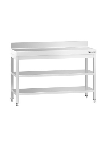 Table Inox de travail Premium avec Dosseret et...