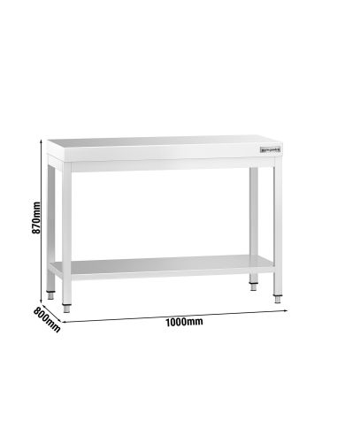 Table de travail inox PREMIUM - 800 profondeur - GGM
