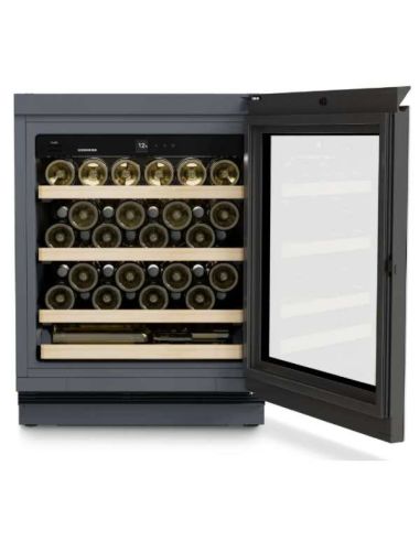 Cave à vin Vieillissement - Porte plein verre noire -Classe F - 44 bouteilles - Sous plan | Liebherr - UWGB3631