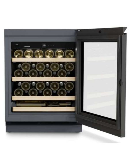 Cave à vin Vieillissement - Porte plein verre noire -Classe F - 44 bouteilles - Sous plan | Liebherr - UWGB3631