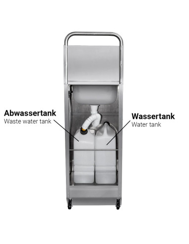 Lave-mains inox avec distributeur de savon et...