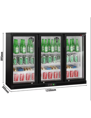 Arrière-bar réfrigéré 3 portes battantes vitrées - 320 litres | BKTG3SN