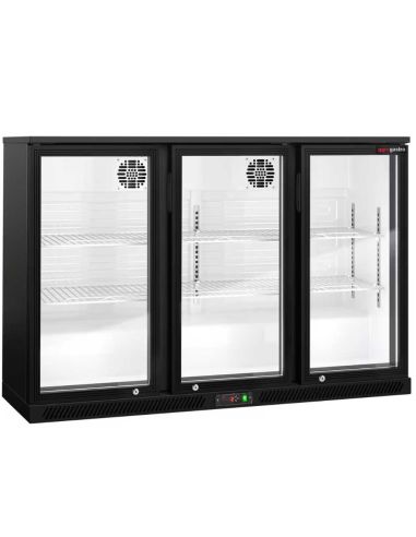 Arrière-bar réfrigéré 3 portes battantes vitrées - 320 litres | BKTG3SN