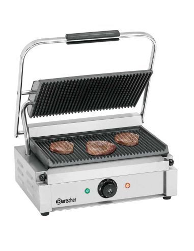 Grill contact Panini électrique 1R plaques rainurées | Bartscher A150674